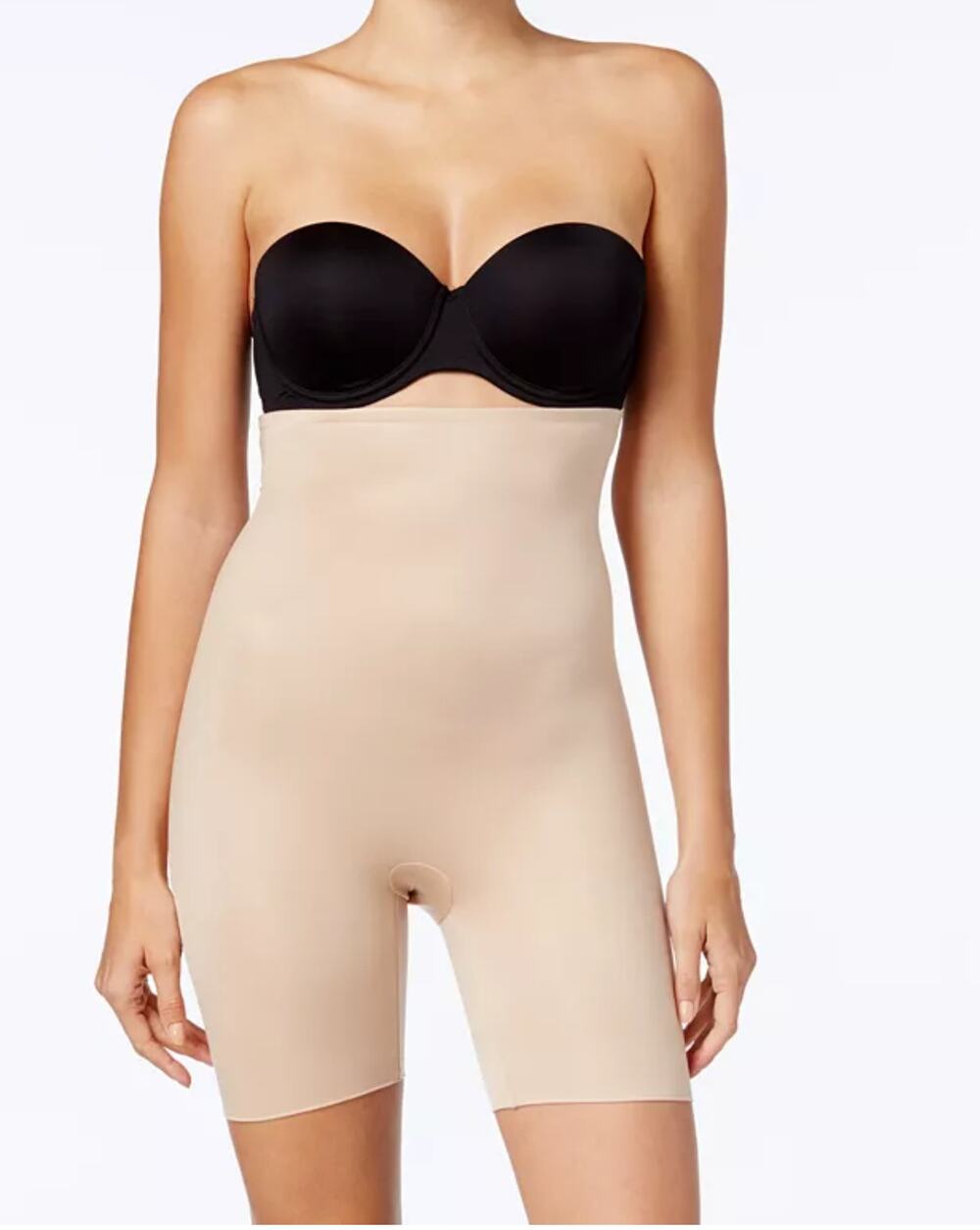 SPANX NWT High Waisted Mid Thigh Short in Nude // S